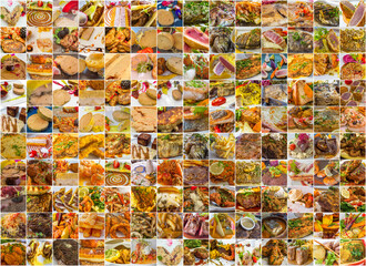 Collage de plats cuisinés de la gastronomie française 
