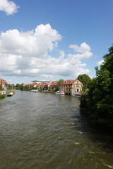 Fototapeta na wymiar The river and traditional houses in Bamberg, Germany
