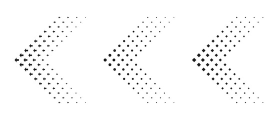 Halftone arrows vector collection.