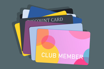 Club member cards pile