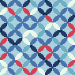 Overlapping circles seamless pattern. Vector background.