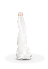 empty crushed plastic soda bottle