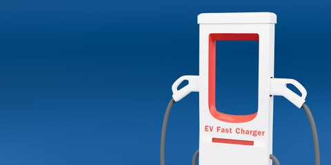 Electric vehicle charging station location on the street, highway map marked with abundant smart EV charger position on the way for electric car recharging battery, road trip 3d rendering