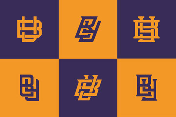 Fototapeta Letters BY or YB monogram template logo initial for clothing, apparel, brand obraz