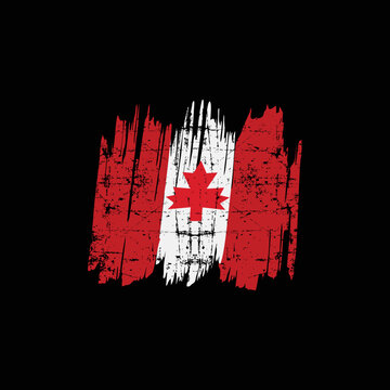 Canada flag grunge scratched vector printable