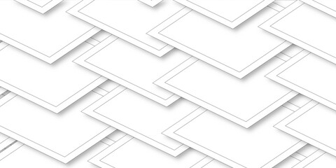 Abstract background with lines white color and vector with geometric design in illustration .soft shadow on neutral light grey textured background.3d architecture pattern design . white paper texture	