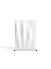 3D illustration. Wavy banner mockup isolated on white background