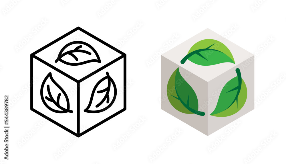 Poster Biodegradable packaging vector icon badge logo