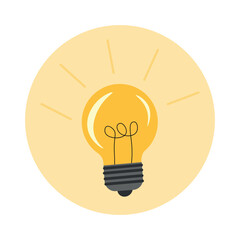 Light bulb icon. The emergence of an idea