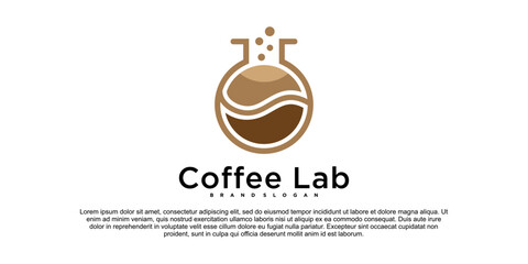 Modern coffee lab logo design vector illustration