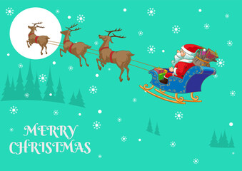  Merry christmas and happy new year. Cute cartoon character illustration for christmas and new year card design