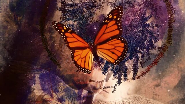 Butterfly on abstract background