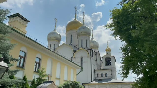 Zachatievsky Monastery is a convent of the Russian Orthodox Church in the Khamovniki district, between Ostozhenka Street and the Moskva River, in the center of Moscow. Founded in the 1360s.