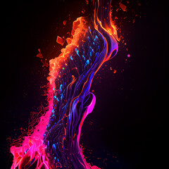 Abstract colorful lava black background.	