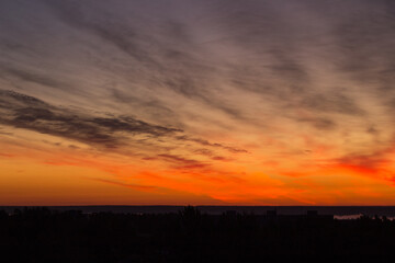 Bright and colorful dawn. beautiful early morning