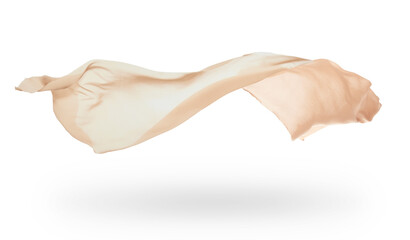 cream ribbon  isolated on white