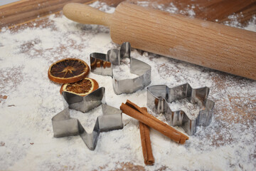 Rolling pin and cookie cutter 