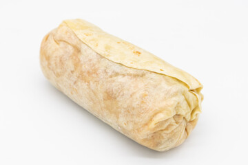 Simple Large Burrito on a White Background