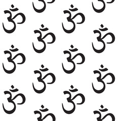 Vector seamless pattern of hand drawn doodle sketch om sound isolated on white background