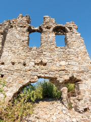 Fragment of an ancient building made of stones