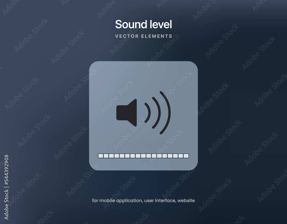 Poster Speaker and sound icon. Volume level icon isolated on white background. Multimedia, voice icon. Megaphone, audio and music symbol for UI UX website mobile app.