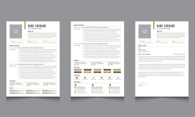 Professional CV Template or Cover Letter Jobs Resume Editable CV Vector Design 