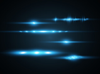 Light blue vector special effect. Glowing beautiful bright lines on a dark background.	
