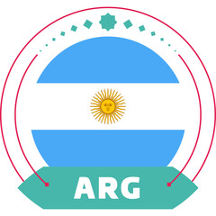 argentina flag for 2022 world Qatar football cup tournament. isolated National team flag with geometric elements for 2022 soccer or football Vector illustration