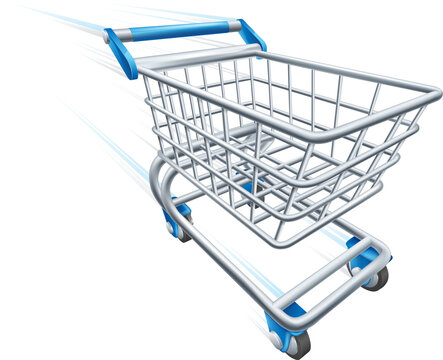 Fast Shopping Cart Trolley At High Speed
