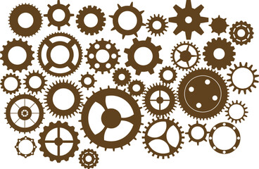 Steampunk cogs and gears, vintage wheels	