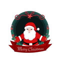 Christmas card with Santa Claus. Cartoon Christmas Cards.Cute Santa.Christmas Wallpaper Cartoon