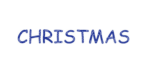Christmas lettering vector illustration. Letter, text, font element. Hand drawn style.
