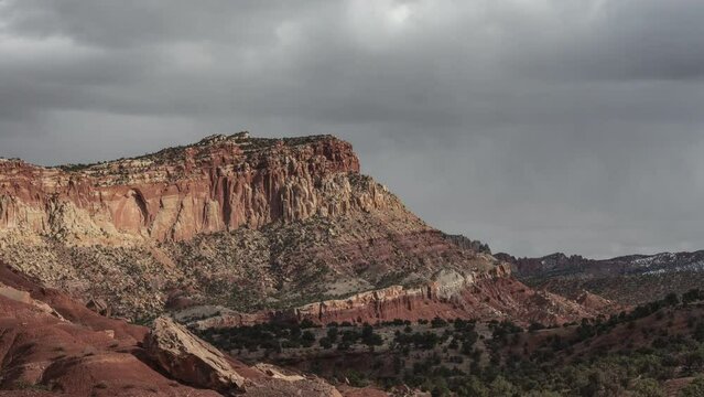 Capitol Reef of Time Lapse Over Eph Hanks Tower