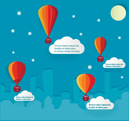 Colorful balloons, aerostat in the sky. For kids

