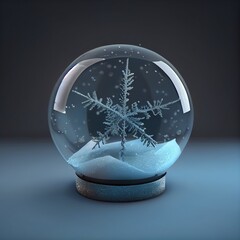 Beautiful snow globe with Christmas inside. Isolated background - Magic Christmas time