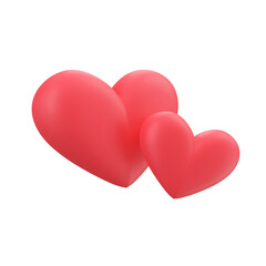 Plakat 3D Shiny Heart Shaped Balloons Expression of love on Valentine's Day.