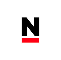 N company name initial letter icon. N monogram.