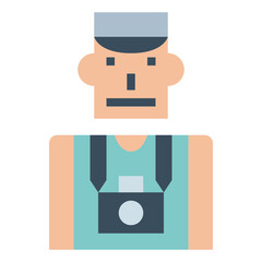 photographer flat icon style