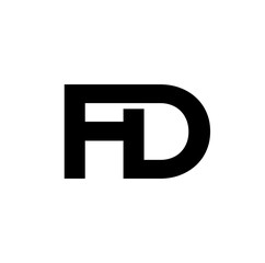 HD typography icon. FHD company monogram.