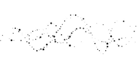 Falling confetti stars. Black stars on a white background. Festive background. Abstract texture on a white background. Design element. Vector illustration, eps 10.