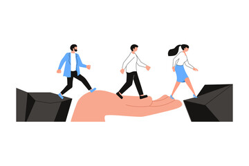 Coworkers cross the abyss together, overcome difficulties on the way to victory