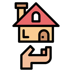 real estate filled outline icon style