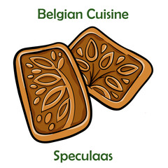 Traditional dutch speculaas cookies on white background