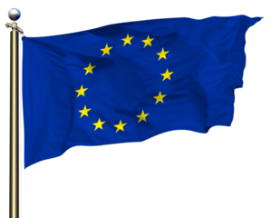 EU European Union Realistic Transparency Flag Cutout Waving In The Wind