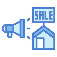 megaphone two tone icon style