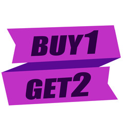 Buy 1 get 2 sale banner template. Vector illustration 