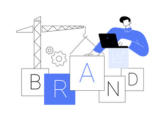 Brand building abstract concept vector illustration.