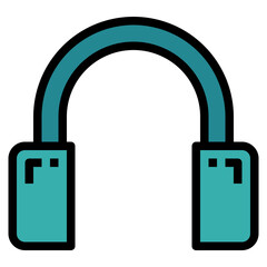 earmuffs filled outline icon style