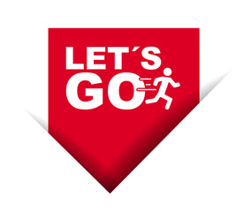 red vector illustration banner lets go