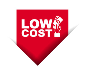 red vector illustration banner low cost